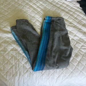 Aviator Nation 5 Stripe Sweatpants Heather Grey and Blue